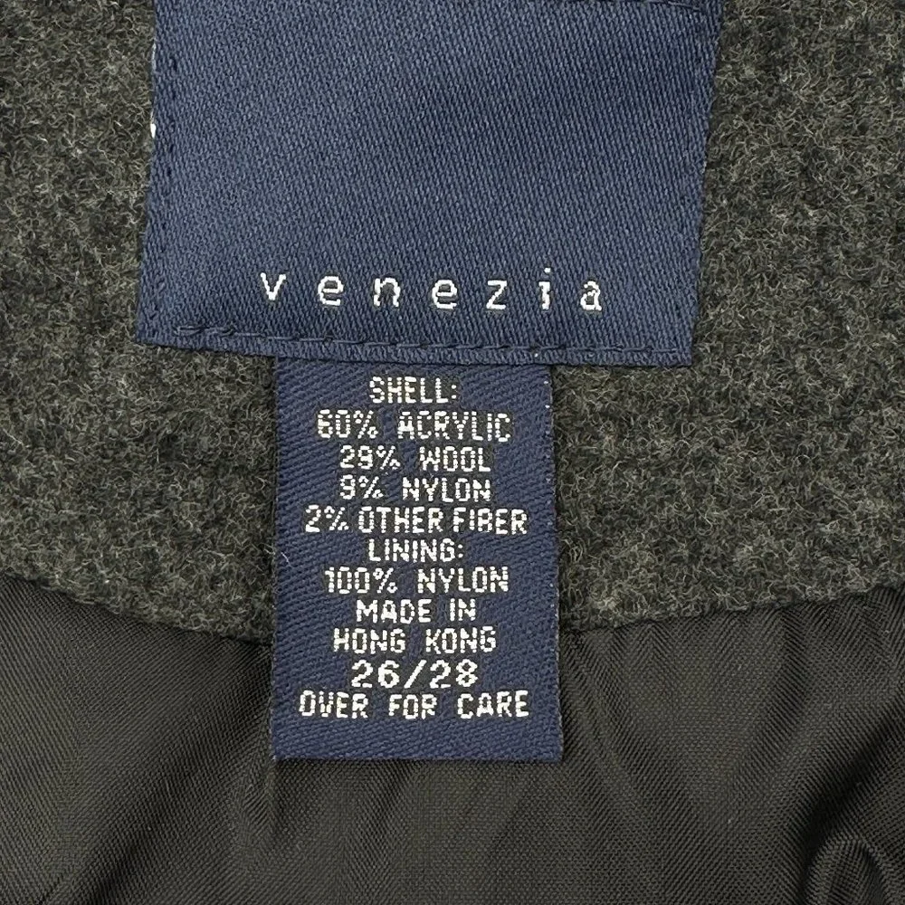 Venezia Size 26/28 Gray Grey Acrylic Blend Hooded Jacket - Picture 5 of 6